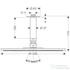 Hansgrohe Raindance S 300 AIR tányér fejzuhany DN15, 100 mm-es mennyezeti csatlakozóval, króm  27494000