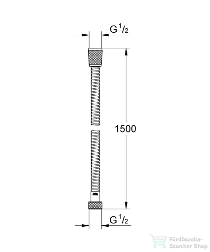Grohe VITALIOFLEX 150 cm-es gégecső,Króm 27502001