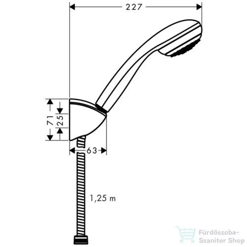 Hansgrohe Crometta 85 1jet/Porter'C kádszett 1,25 m DN15 27576000