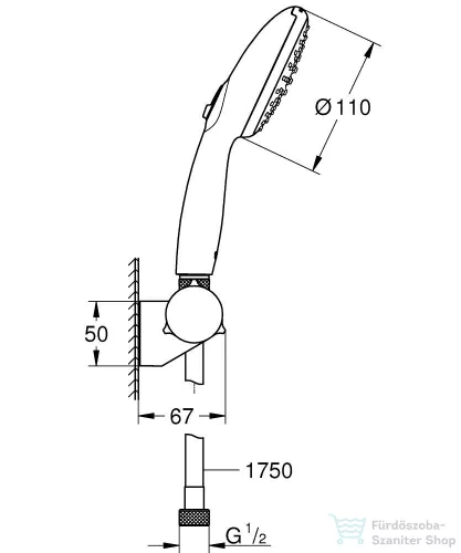Grohe Tempesta 110 zuhanyszett 2 funkciós fejjel,króm/fehér 27601003