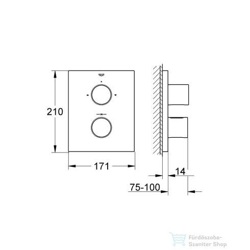 Grohe Grohtherm F termosztátos falsík alatti színkészlet, króm 27618000