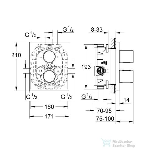 Grohe Grohtherm F termosztátos falsík alatti színkészlet, króm 27618000