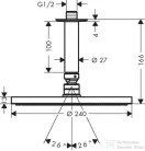 Hansgrohe HG RD S 240 1j PowderRain fezuhany 100mm mennyezeti csatlakozóval 27620000