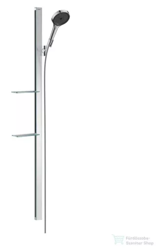 Hansgrohe Rainfinity 3 jet zuhanyszett 150 cm-es rúddal, 2 db polccal, króm 27673000