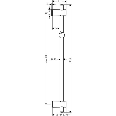 Hansgrohe HG Unica Reno zuhanyrúd 0,72m 27704000