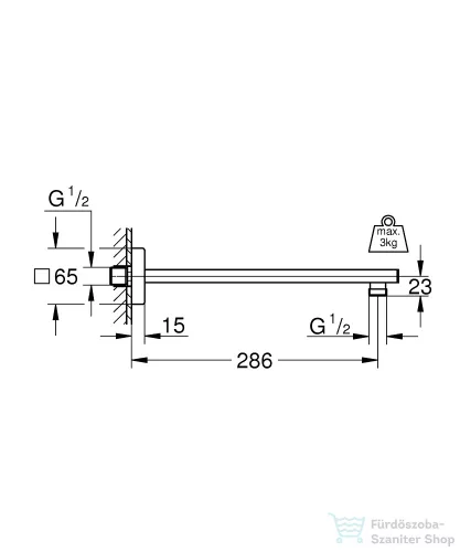 Grohe RAINSHOWER 28,6 cm-es zuhanykar,Króm 27709000
