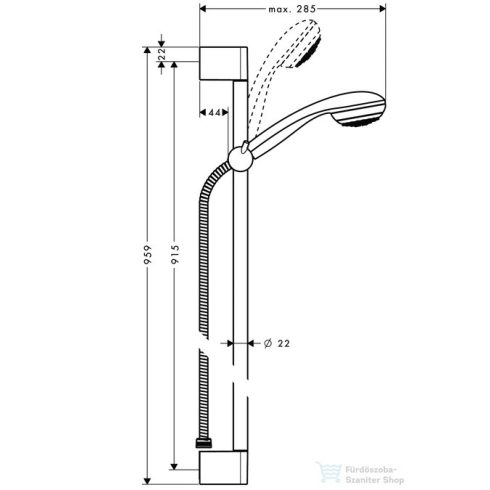 Hansgrohe Crometta 85 1jet/Unica'Crometta zuhanyszett 0,90 m DN15 27729000