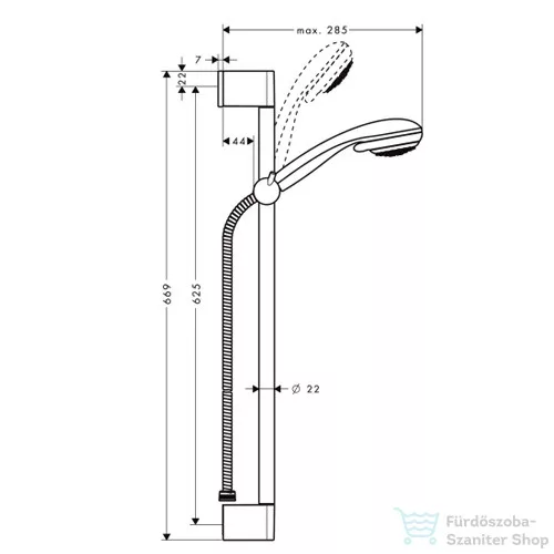 Hansgrohe Crometta 85 Vario/Unica zuhanyszett 0,65m 27763