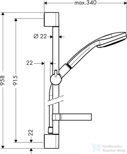 Hansgrohe Croma 100 Vario/Unica'C zuhanyszett 0,90 m DN15, króm 27771000
