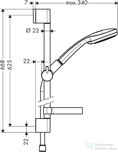 Hansgrohe Croma 100 Vario/Unica'C zuhanyszett 0,65m 27772000
