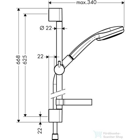 Hansgrohe Croma 100 Vario EcoSmart/Unica'C zuhanyszett 0,65 m DN15, króm  27776000