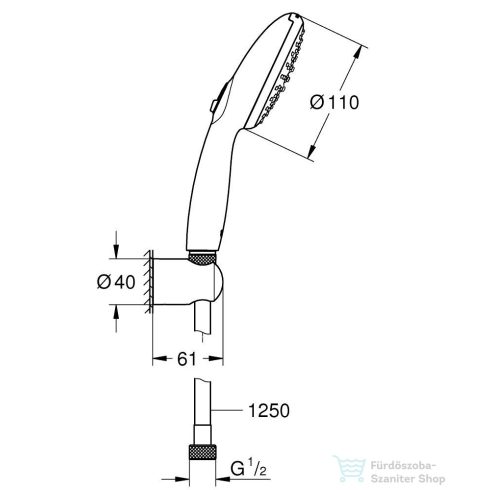 Grohe Tempesta 110 zuhanyszett 2 funkciós fejjel,króm/fehér 27799003