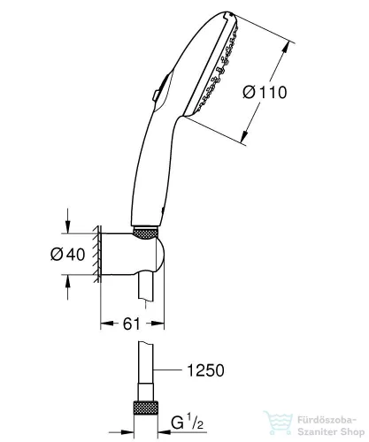 Grohe Tempesta 110 zuhanyszett 2 funkciós fejjel,króm/fehér 27799003
