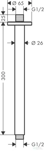 Hansgrohe Vernis Blend mennyezeti csatlakozó 30 cm, króm 27805000