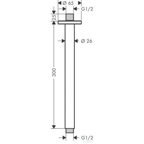 Hansgrohe Vernis Blend mennyezeti csatlakozó 30 cm, matt fekete 27805670