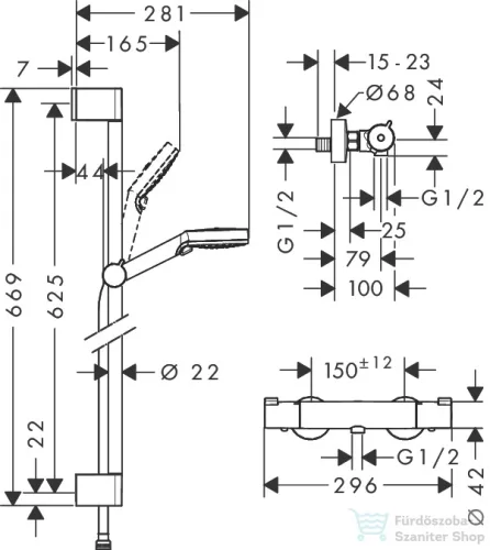 Hansgrohe HG Crometta Vario Combi 1001CL szett 650mm 27812400