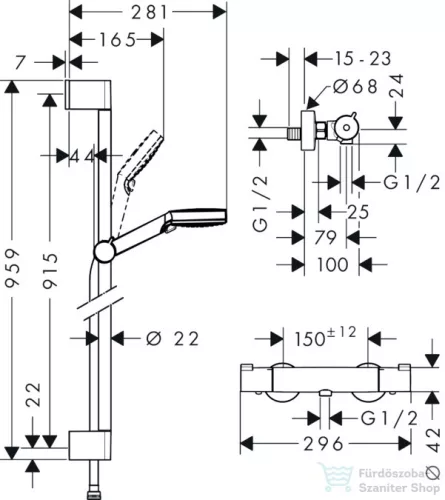 Hansgrohe HG Crometta Vario Combi 1001CL szett 900mm 27813400