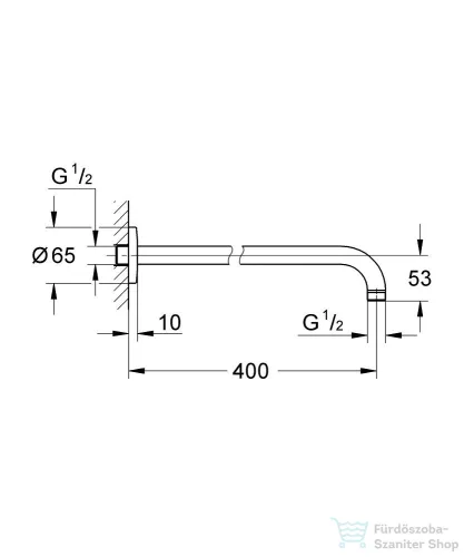 Grohe TEMPESTA 40 cm-es zuhanykar,Króm 27851000