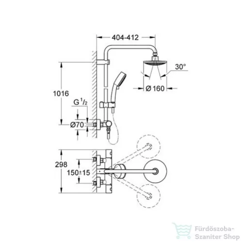 GROHE TEMPESTA COSMOPOLITAN termosztátos zuhanyrendszer 27922000