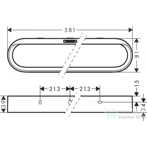 Hansgrohe WALLSTORIS törölközőtartó sín, matt fekete 27926670