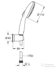 Grohe VITALIO START 110 zuhanyszett 2 funkciós fejjel,matt fekete 279502431