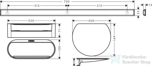 Hansgrohe WALLSTORIS kiegészítő szett kádhoz, matt fekete 27966670