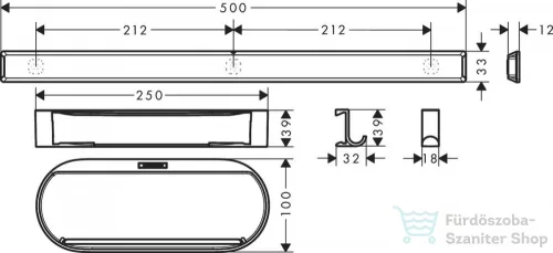 Hansgrohe WALLSTORIS kiegészítő szett zuhanyzóba, matt fehér 27967700