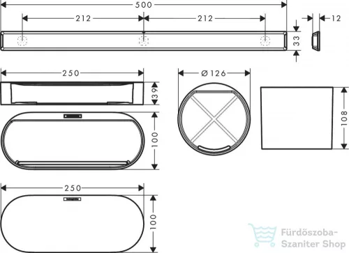 Hansgrohe WALLSTORIS fürdőszoba szett, matt fekete 27968670
