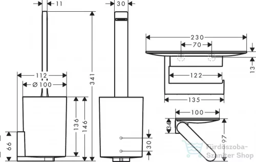 Hansgrohe WALLSTORIS Wc szett, matt fekete 27969670