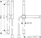 Hansgrohe Axor Starck zuhanyszett 98,5 cm-es rúddal,Szálcsiszolt fekete króm 27980340