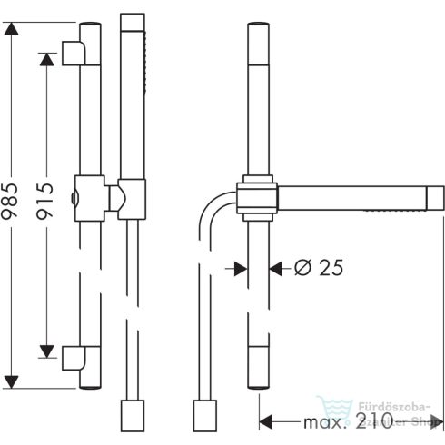 Hansgrohe Axor Starck zuhanyszett 98,5 cm-es rúddal,polírozott arany hatású 27980990