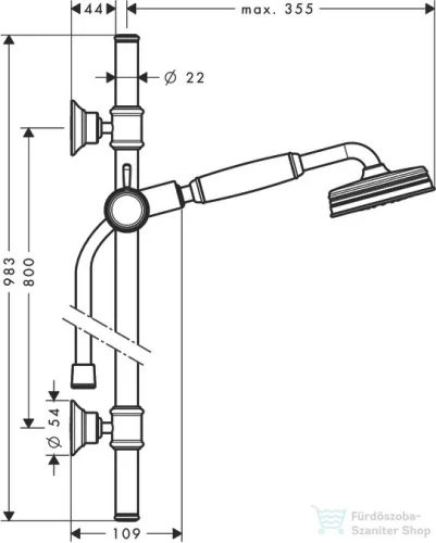Hansgrohe Axor Montreux zuhanyszett DN15,rozsdamentes acél hatású 27982800