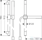 Hansgrohe Axor Starck 98,5 cm-es rudas zuhanyszett,1jet,polírozott fekete króm 27983330