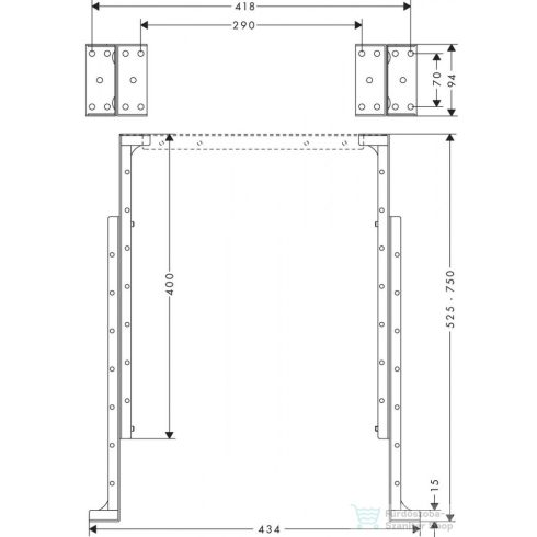 Hansgrohe  sBox szerelési segédlap épített peremre szereléshez 28021000