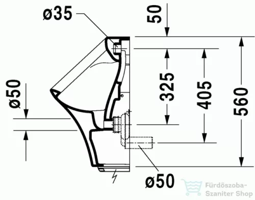 Duravit Durastyle hátsó vízbekötésű elektronikus piszoár légymatricával (elemes) 2804310007 ( 280431 )