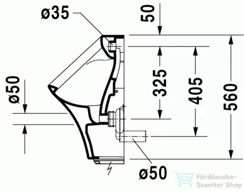 Duravit Durastyle hátsó vízbekötésű elektronikus piszoár légymatricával hálózati csatlakozáshoz 2804310097 ( 280431 )