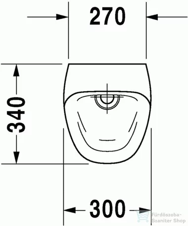 Duravit Durastyle hátsó vízbekötésű piszoár, öblítőperem nélkül, légymatricával HygieneGlaze felülettel 2806302007 ( 280630 )