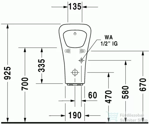 Duravit Durastyle elektronikus piszoár öblítőperem nélkül, elemes 2806310000 ( 280631 )