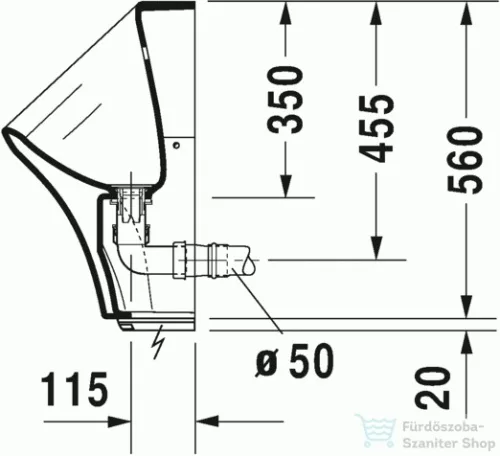 Duravit Durastyle elektronikus piszoár hálózati csatlakozáshoz öblítőperem nélkül 2806310093 ( 280631 )