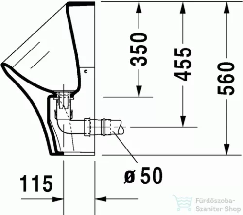 Duravit Durastyle Dry öblítés nélküli piszoár HygieneGlaze felülettel 2808302000 ( 280830 )