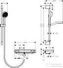 Hansgrohe ACTIVERA Select S Ecosmart termosztátos zuhany csaptelep rudas zuhanyszettel, króm 28087000