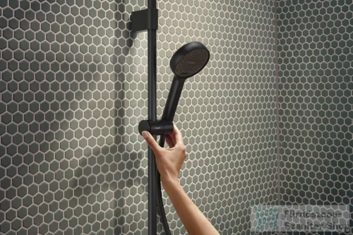Hansgrohe ACTIVERA Select S Ecosmart termosztátos zuhany csaptelep rudas zuhanyszettel, matt fekete 28087670