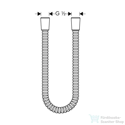 Hansgrohe Axor 160 cm-es fém zuhanycső,szálcsiszolt fekete króm 28116340