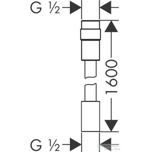 Hansgrohe Axor Zuhanycső 1,60 m vízmennyiség szabályozóval 28128000