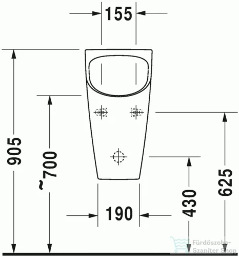 Duravit ME by Starck öblítés nélküli száraz piszoár HygieneGlaze felület 2814302000 ( 281430 )