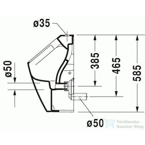 Duravit ME by Starck öblítőperem nélküli felső bekötésű Rimless piszoár, 0,5 l, légymatricával 2815300007 ( 281530 )
