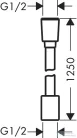 Hansgrohe Designflex 125 cm-es textil gégecső,szálcsiszolt fekete króm 28220340