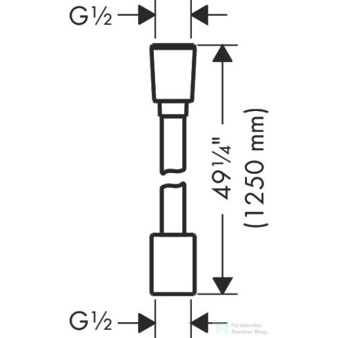 Hansgrohe AXOR SHOWERSOLUTIONS 125 cm-es textilszálas zuhanycső,króm 28227000