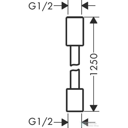Hansgrohe AXOR SHOWERSOLUTIONS 125 cm-es textilszálas zuhanycső,króm 28228000