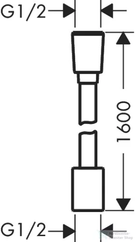 Hansgrohe Designflex 160 cm-es textil gégecső,szálcsiszolt fekete króm 28260340